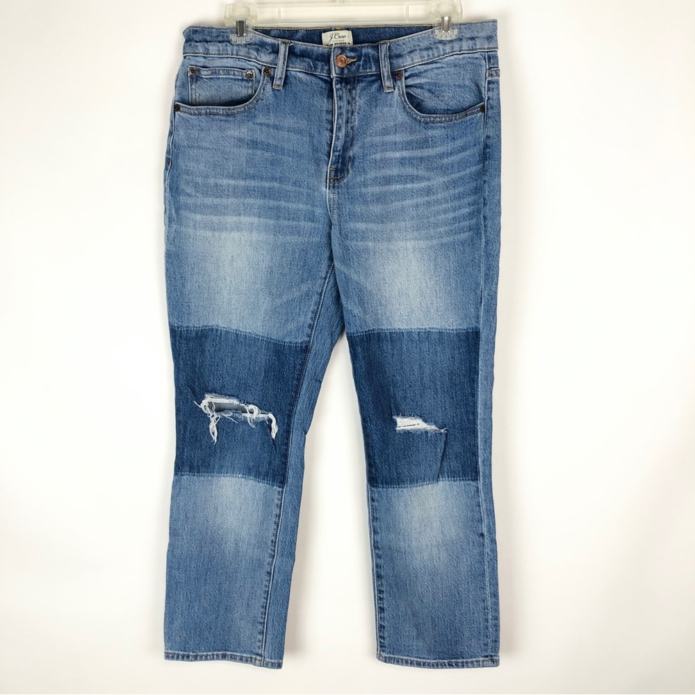 J. Crew Slim Broken in Boyfriend Medium Wash Distressed